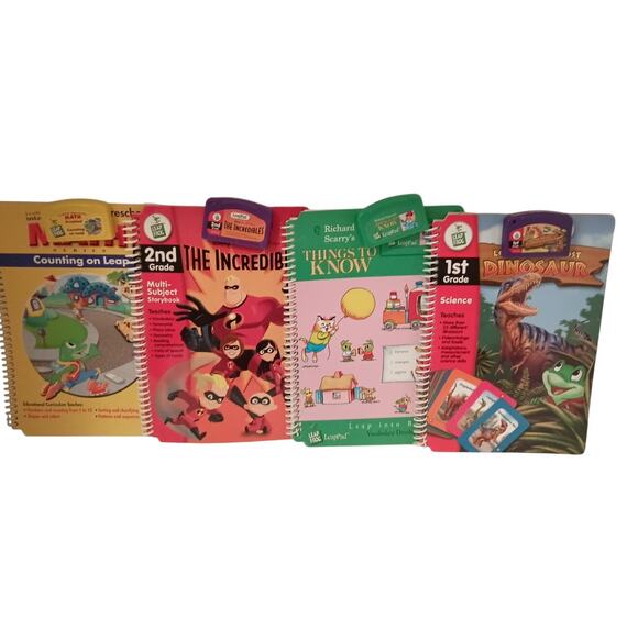 Leap Frog Leap Pad Learning System lot of 16 books and cartridges Works - Picture 2 of 9
